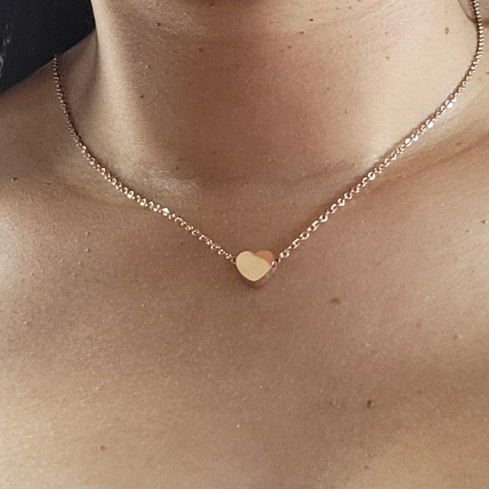 Gold or silver plated small heart Necklace
